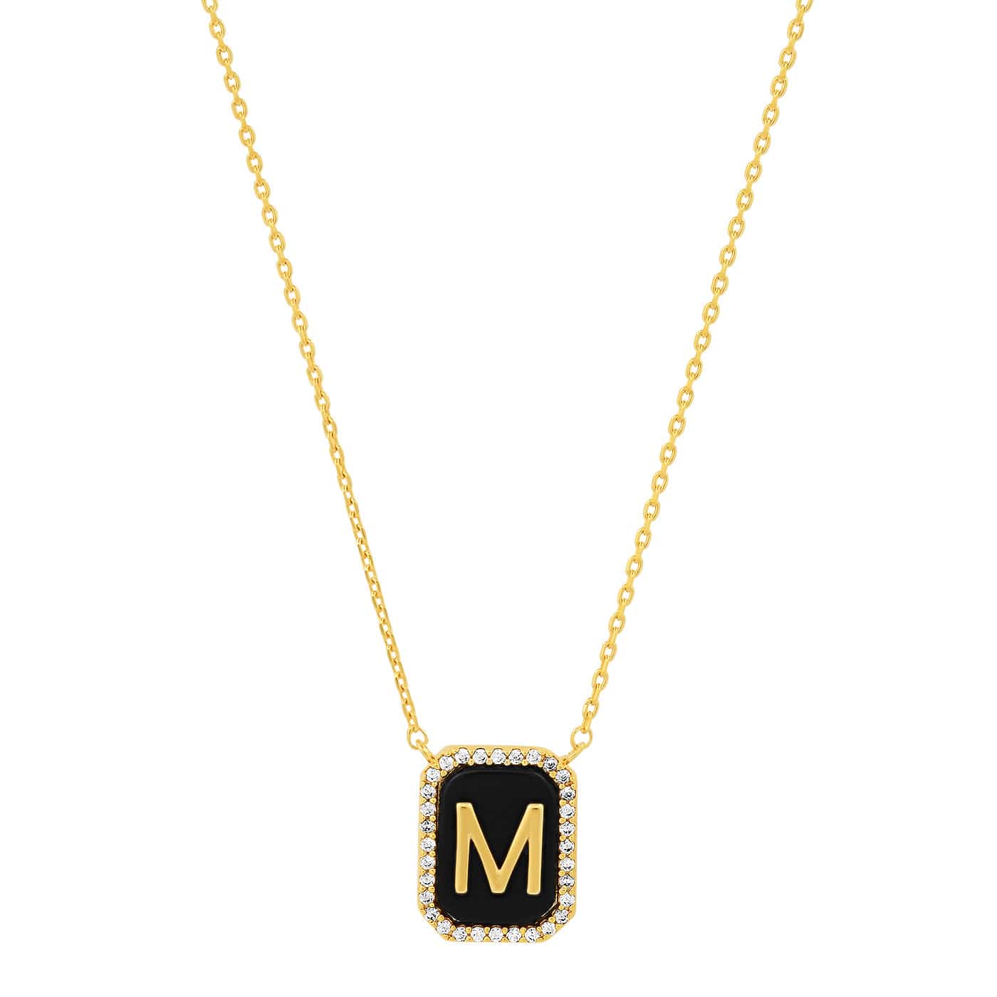 TAI JEWELRY | Onyx Monogram Pendant Necklace | Necklace |