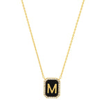 TAI JEWELRY | Onyx Monogram Pendant Necklace | Necklace |