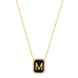 TAI JEWELRY | Onyx Monogram Pendant Necklace | Necklace |