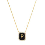 TAI JEWELRY | Onyx Monogram Pendant Necklace | Necklace |