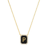 TAI JEWELRY | Onyx Monogram Pendant Necklace | Necklace |