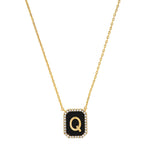 TAI JEWELRY | Onyx Monogram Pendant Necklace | Necklace |