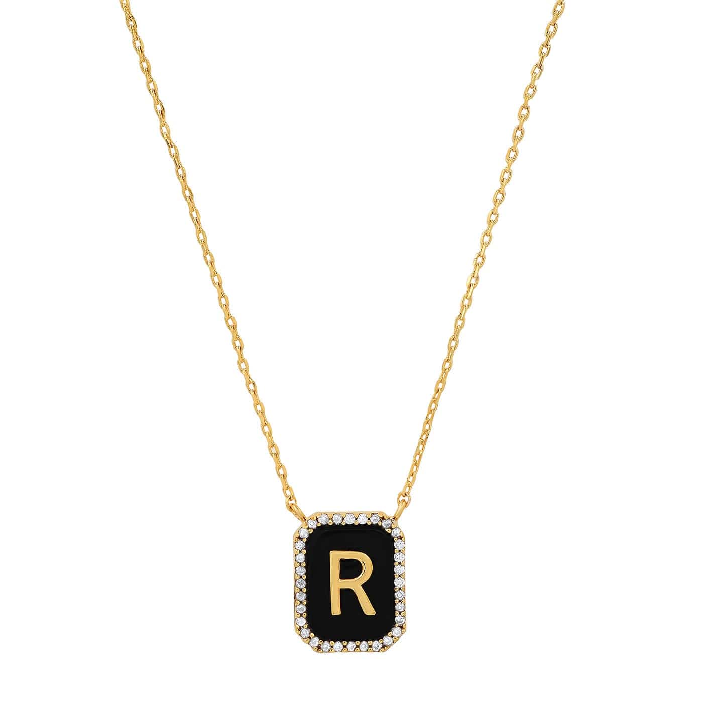 TAI JEWELRY | Onyx Monogram Pendant Necklace | Necklace |