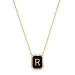 TAI JEWELRY Necklace R Onyx Monogram Pendant Necklace