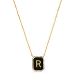 TAI JEWELRY | Onyx Monogram Pendant Necklace | Necklace |