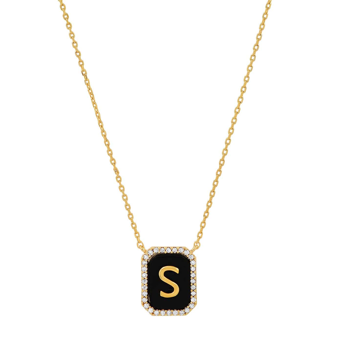 TAI JEWELRY Necklace S Onyx Monogram Pendant Necklace