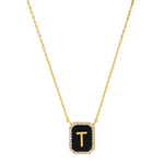TAI JEWELRY | Onyx Monogram Pendant Necklace | Necklace |
