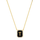 TAI JEWELRY | Onyx Monogram Pendant Necklace | Necklace |