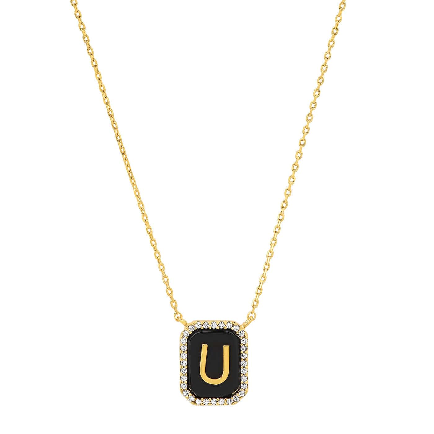 TAI JEWELRY Necklace U Onyx Monogram Pendant Necklace