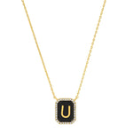 TAI JEWELRY | Onyx Monogram Pendant Necklace | Necklace |