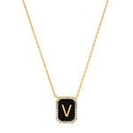 TAI JEWELRY | Onyx Monogram Pendant Necklace | Necklace |