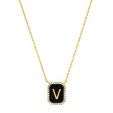 TAI JEWELRY | Onyx Monogram Pendant Necklace | Necklace |
