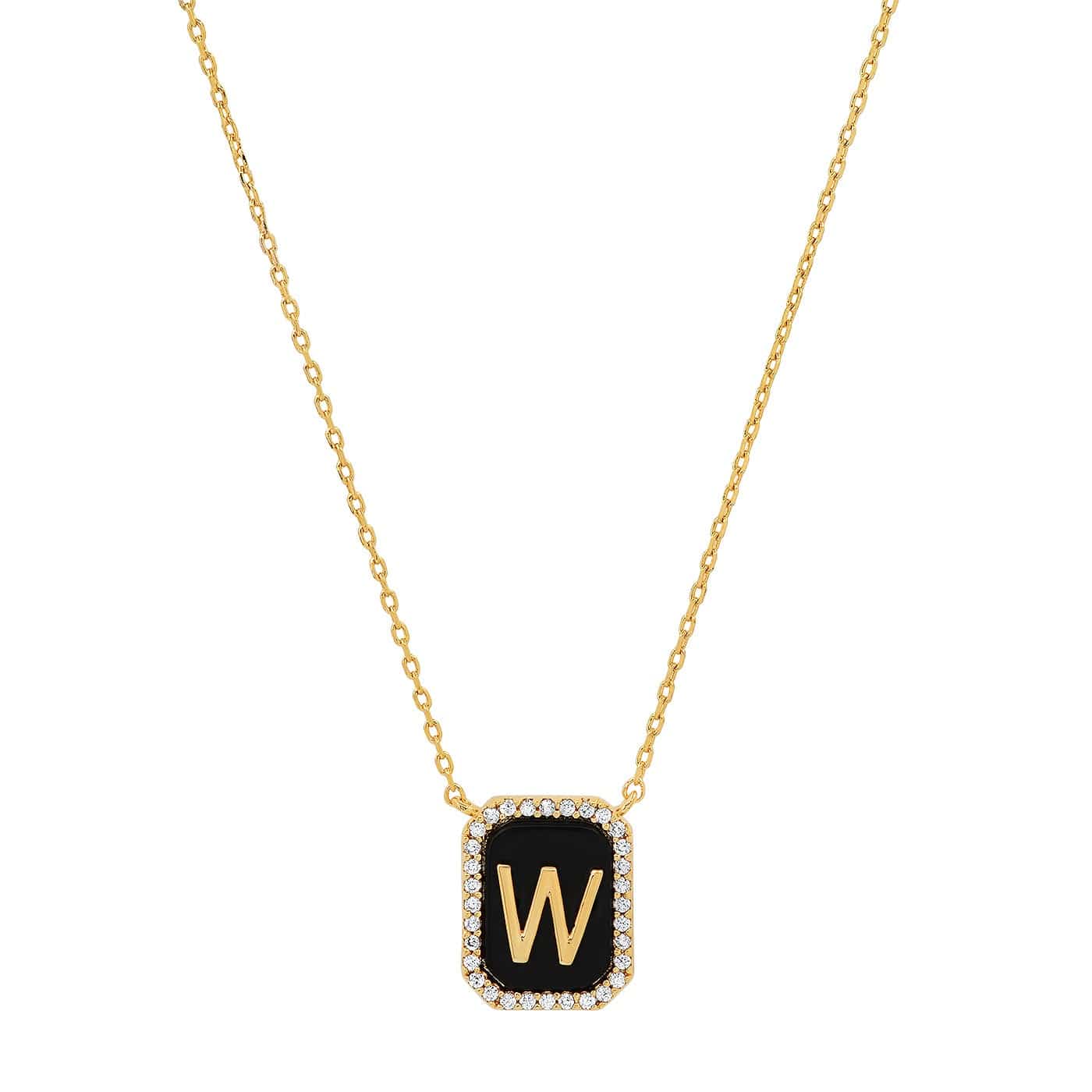 TAI JEWELRY | Onyx Monogram Pendant Necklace | Necklace |