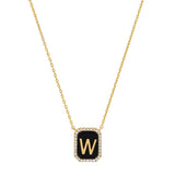 TAI JEWELRY | Onyx Monogram Pendant Necklace | Necklace |