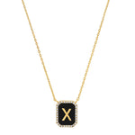 TAI JEWELRY | Onyx Monogram Pendant Necklace | Necklace |