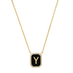 TAI JEWELRY | Onyx Monogram Pendant Necklace | Necklace |