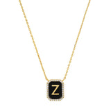 TAI JEWELRY Necklace Z Onyx Monogram Pendant Necklace