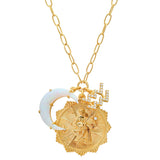 TAI JEWELRY | Opal Crescent Zodiac Charm Pendant Necklace | Necklace |