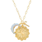 TAI JEWELRY | Opal Crescent Zodiac Charm Pendant Necklace | Necklace |