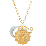 TAI JEWELRY | Opal Crescent Zodiac Charm Pendant Necklace | Necklace |