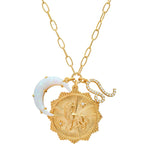 TAI JEWELRY | Opal Crescent Zodiac Charm Pendant Necklace | Necklace |