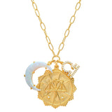 TAI JEWELRY | Opal Crescent Zodiac Charm Pendant Necklace | Necklace |