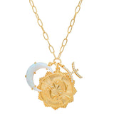 TAI JEWELRY | Opal Crescent Zodiac Charm Pendant Necklace | Necklace |