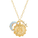 TAI JEWELRY | Opal Crescent Zodiac Charm Pendant Necklace | Necklace |