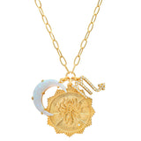 TAI JEWELRY | Opal Crescent Zodiac Charm Pendant Necklace | Necklace |