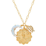 TAI JEWELRY | Opal Crescent Zodiac Charm Pendant Necklace | Necklace |