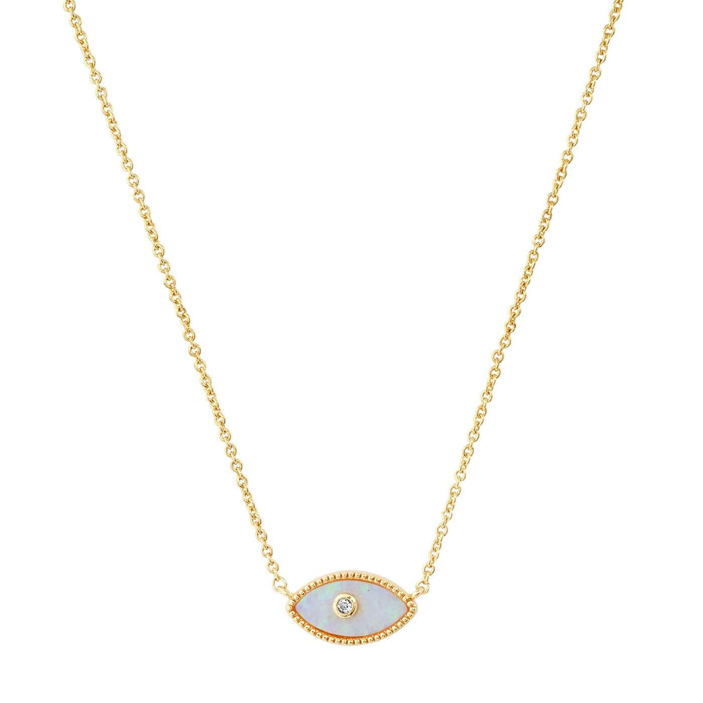 TAI JEWELRY Opal Evil Eye Necklace - Main Image