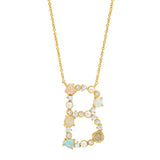 TAI JEWELRY | Opal Stone Monogram Necklace | Necklace |