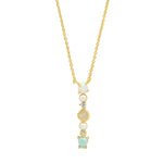TAI JEWELRY | Opal Stone Monogram Necklace | Necklace |
