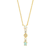 TAI JEWELRY | Opal Stone Monogram Necklace | Necklace |