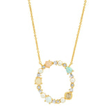 TAI JEWELRY | Opal Stone Monogram Necklace | Necklace |