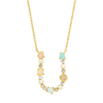 TAI JEWELRY | Opal Stone Monogram Necklace | Necklace |