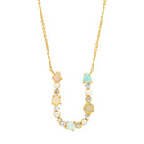 TAI JEWELRY | Opal Stone Monogram Necklace | Necklace |