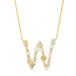 TAI JEWELRY | Opal Stone Monogram Necklace | Necklace |
