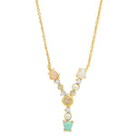 TAI JEWELRY | Opal Stone Monogram Necklace | Necklace |