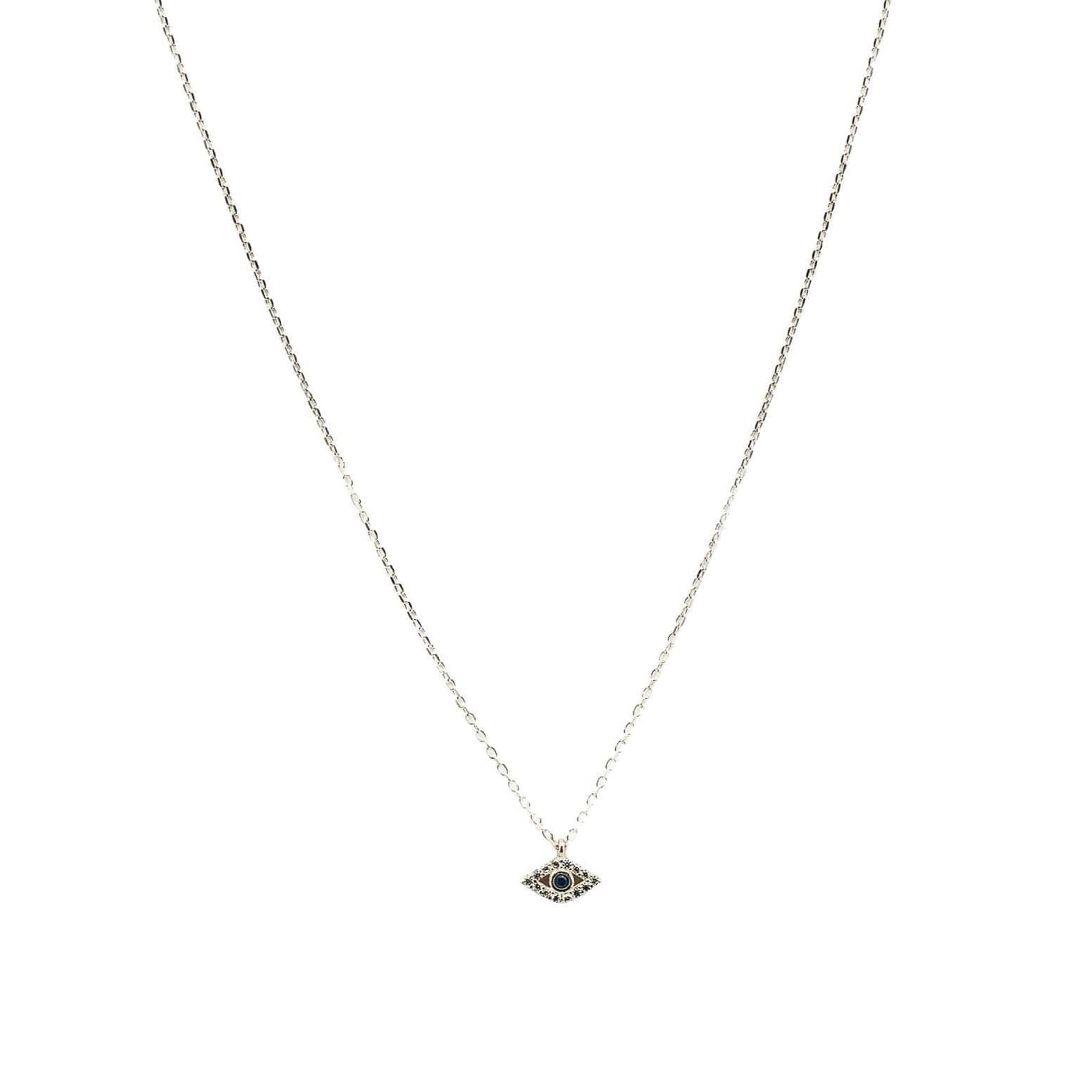 TAI JEWELRY Necklace Pave Evil Eye Necklace With Montana Detail