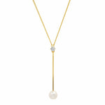 TAI JEWELRY Necklace Pearl and CZ Chain Y-Necklace