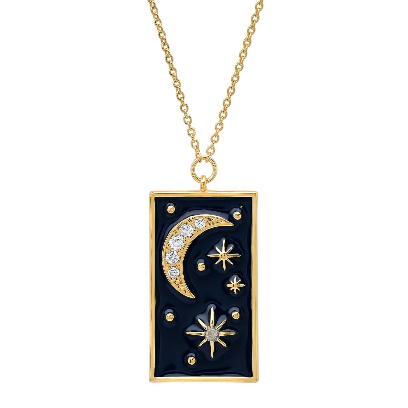 TAI JEWELRY Necklace Rectangular Galaxy Pendant Necklace