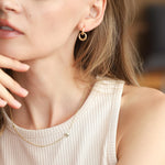 TAI JEWELRY | Sideways Initial Gold Necklace With CZ Accents | Necklace |