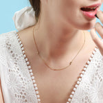 TAI JEWELRY | Sideways Initial Gold Necklace With CZ Accents | Necklace |