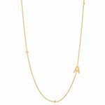 TAI JEWELRY | Sideways Initial Gold Necklace With CZ Accents | Necklace |