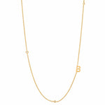 TAI JEWELRY | Sideways Initial Gold Necklace With CZ Accents | Necklace |