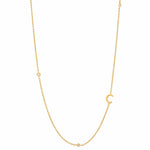 TAI JEWELRY | Sideways Initial Gold Necklace With CZ Accents | Necklace |