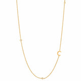 TAI JEWELRY | Sideways Initial Gold Necklace With CZ Accents | Necklace |