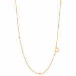 TAI JEWELRY | Sideways Initial Gold Necklace With CZ Accents | Necklace |