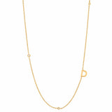 TAI JEWELRY | Sideways Initial Gold Necklace With CZ Accents | Necklace |